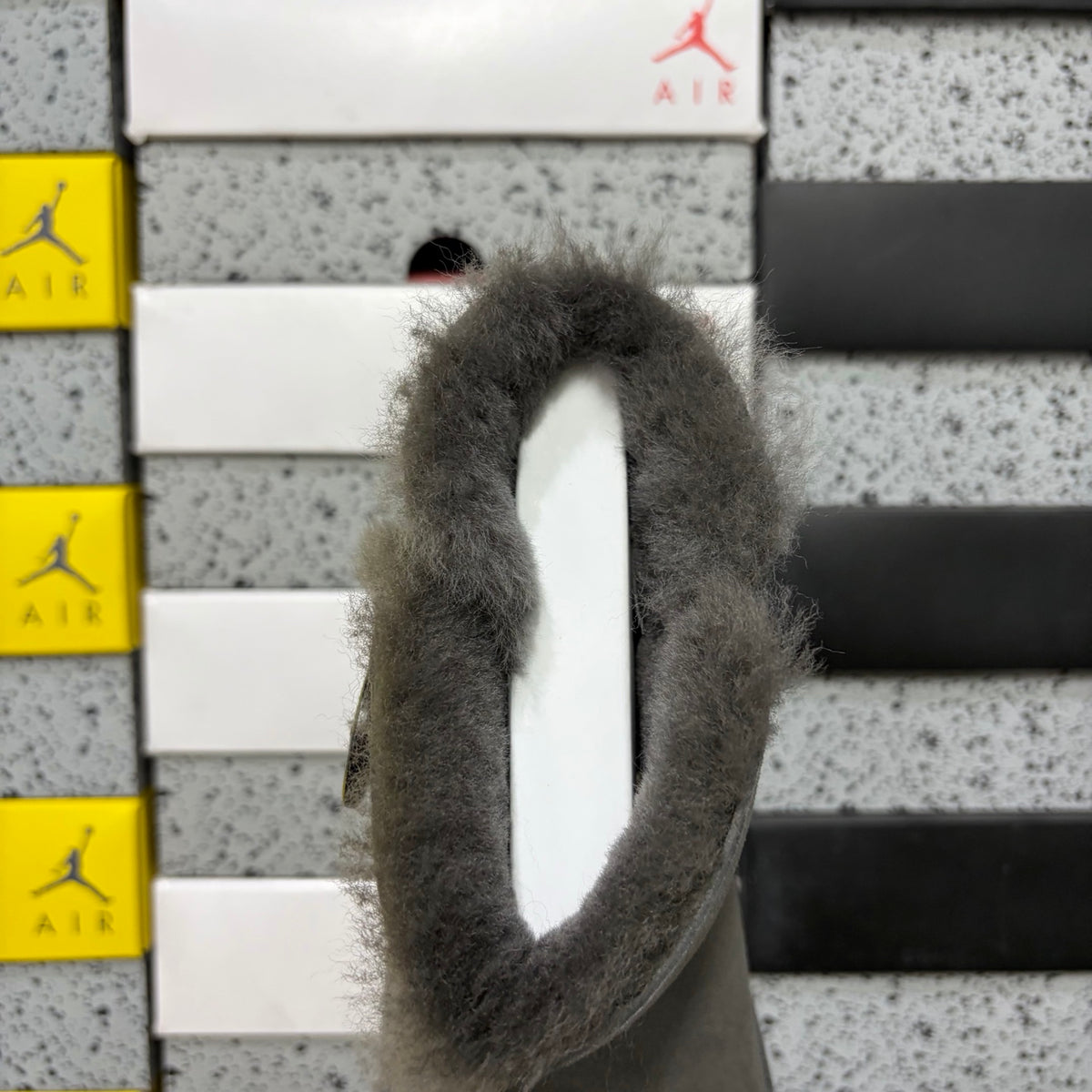 UGG Gray Button-Detail Short Boots