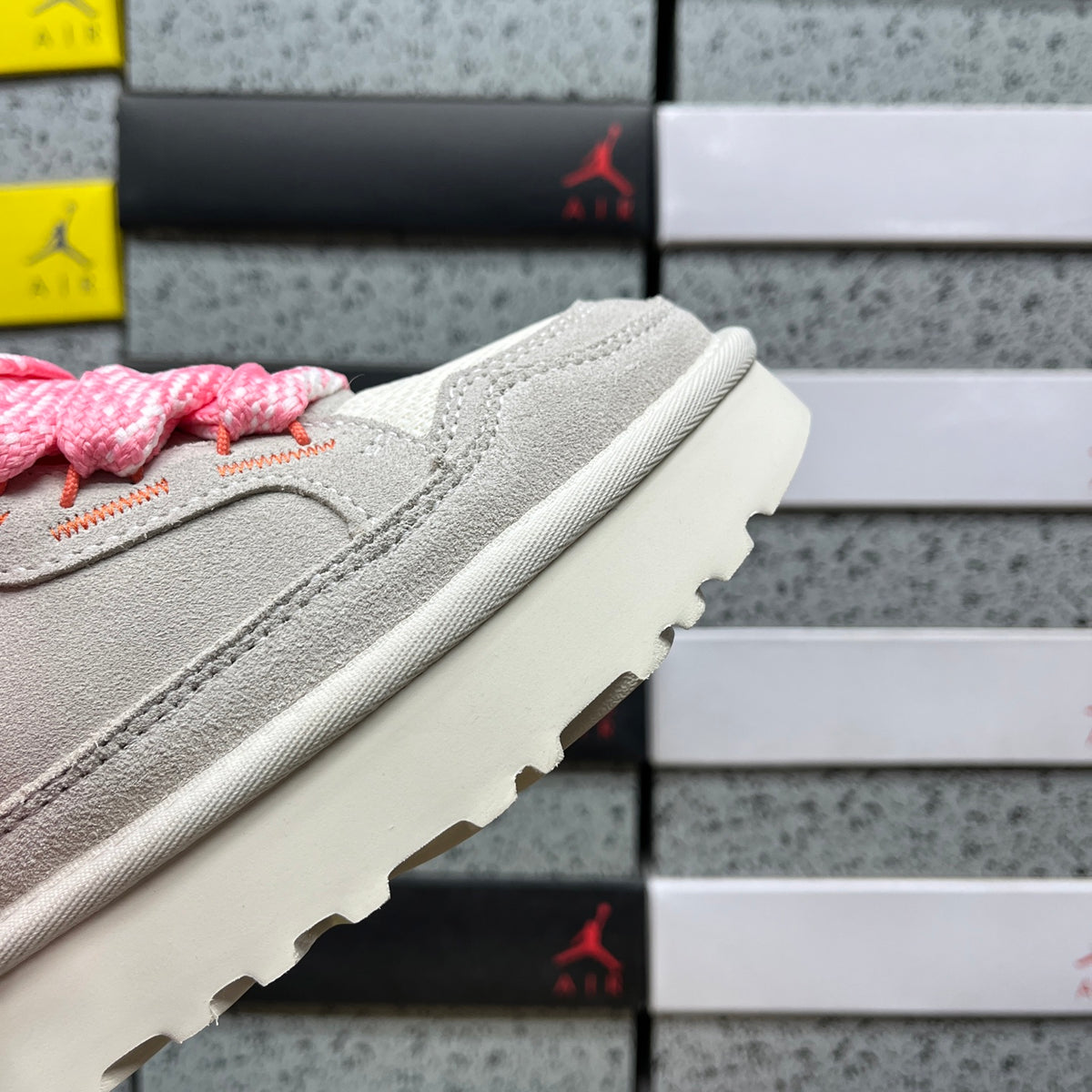 UGG White & Pink Lowmel Lace-Up Platform Shoes