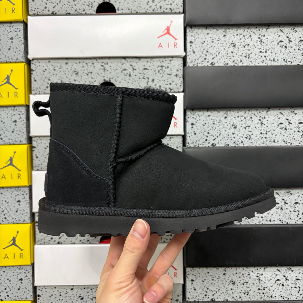 UGG Black Mini Pull-On Ankle Boots with Plush Lining