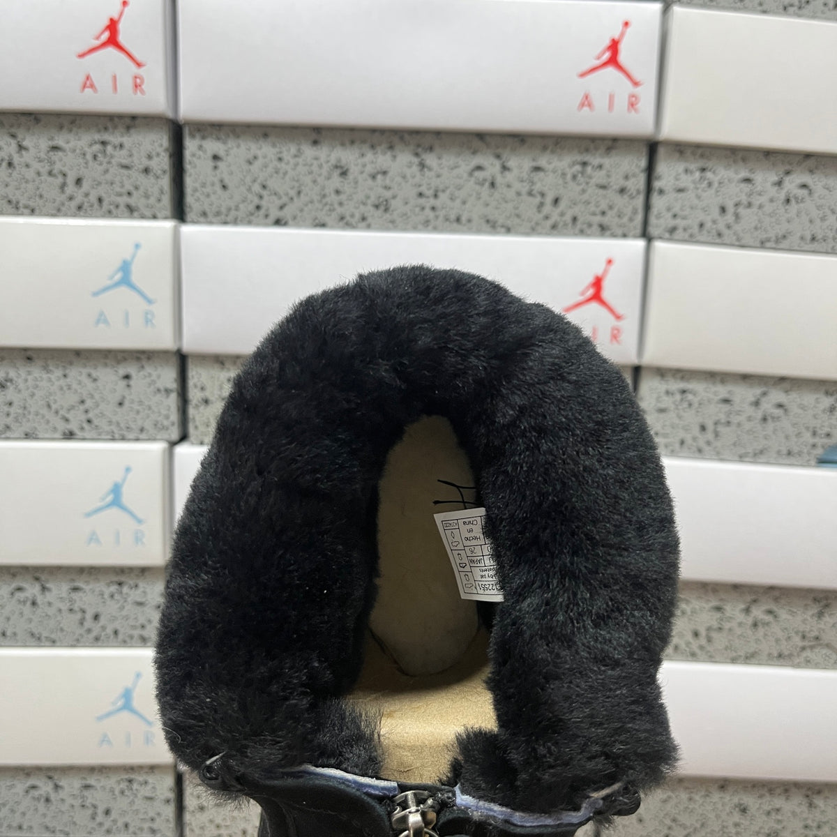 UGG Black Platform Ankle Boots with Plush Collar