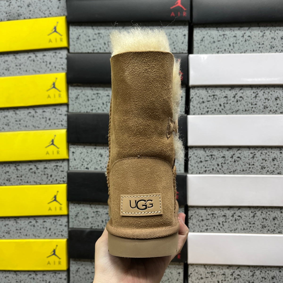 UGG Chestnut Button-Detail Short Boots