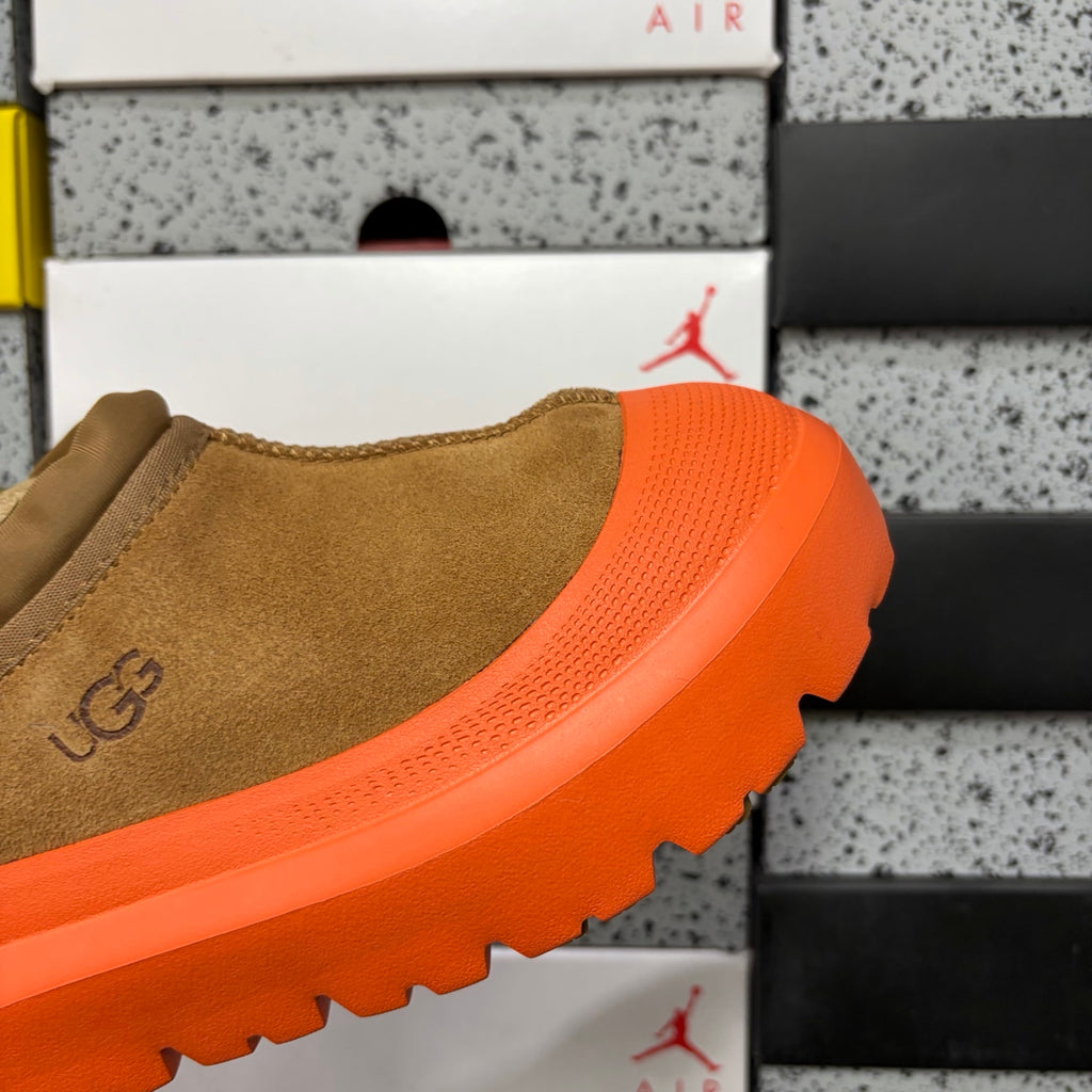 UGG Chestnut Drawstring Slip-On Shoes with Orange Chunky Sole
