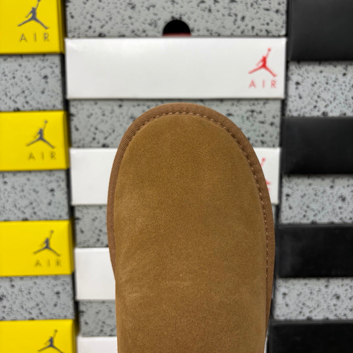 UGG Chestnut Mini Slip-On Shoes with Cream Plush Lining