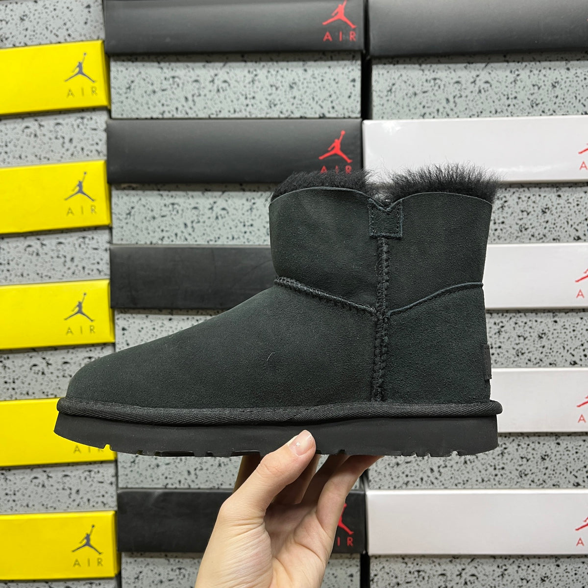 UGG Black Mini Button Ankle Boots