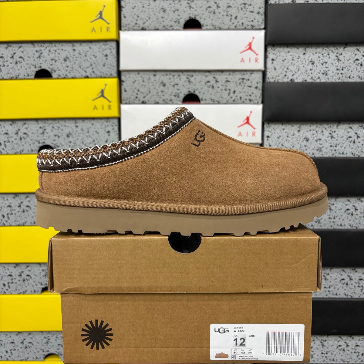UGG Chestnut Slip-On Shoes with Contrast Woven Trim