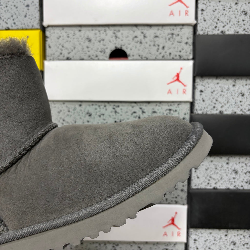 UGG Gray Button-Detail Short Boots
