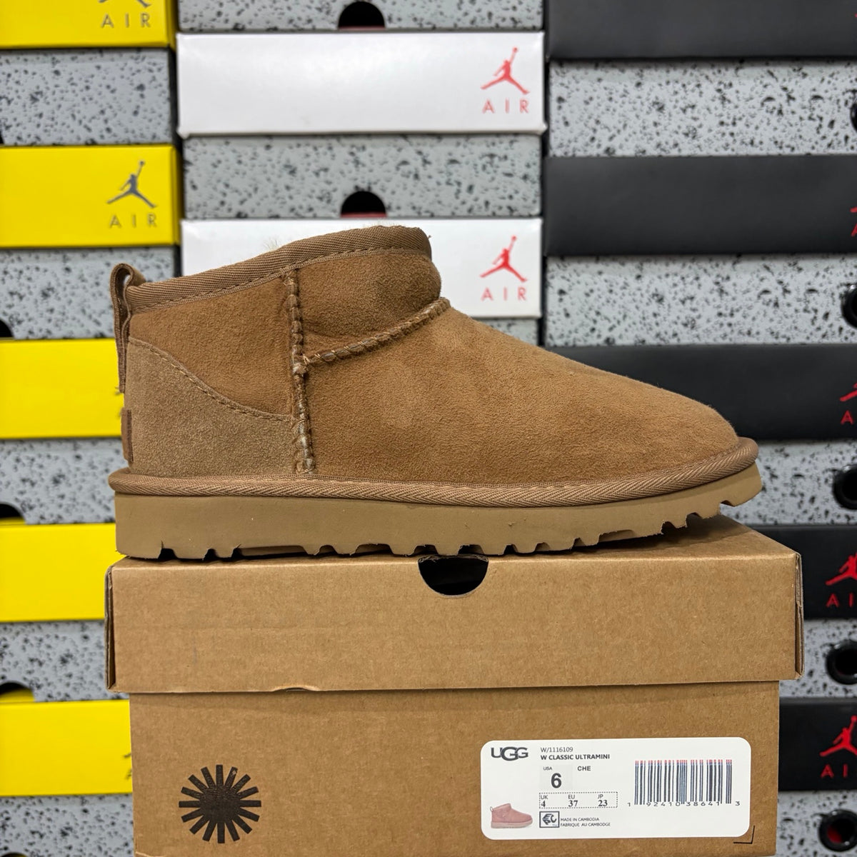 UGG Chestnut Mini Pull-On Ankle Boots with Cream Plush Lining