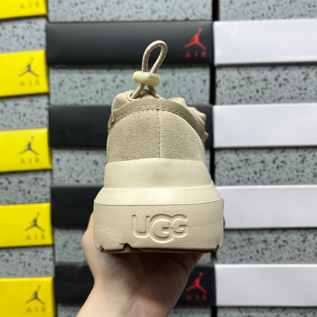 UGG Mustard Seed Drawstring Slip-On Shoes with Cream Sole