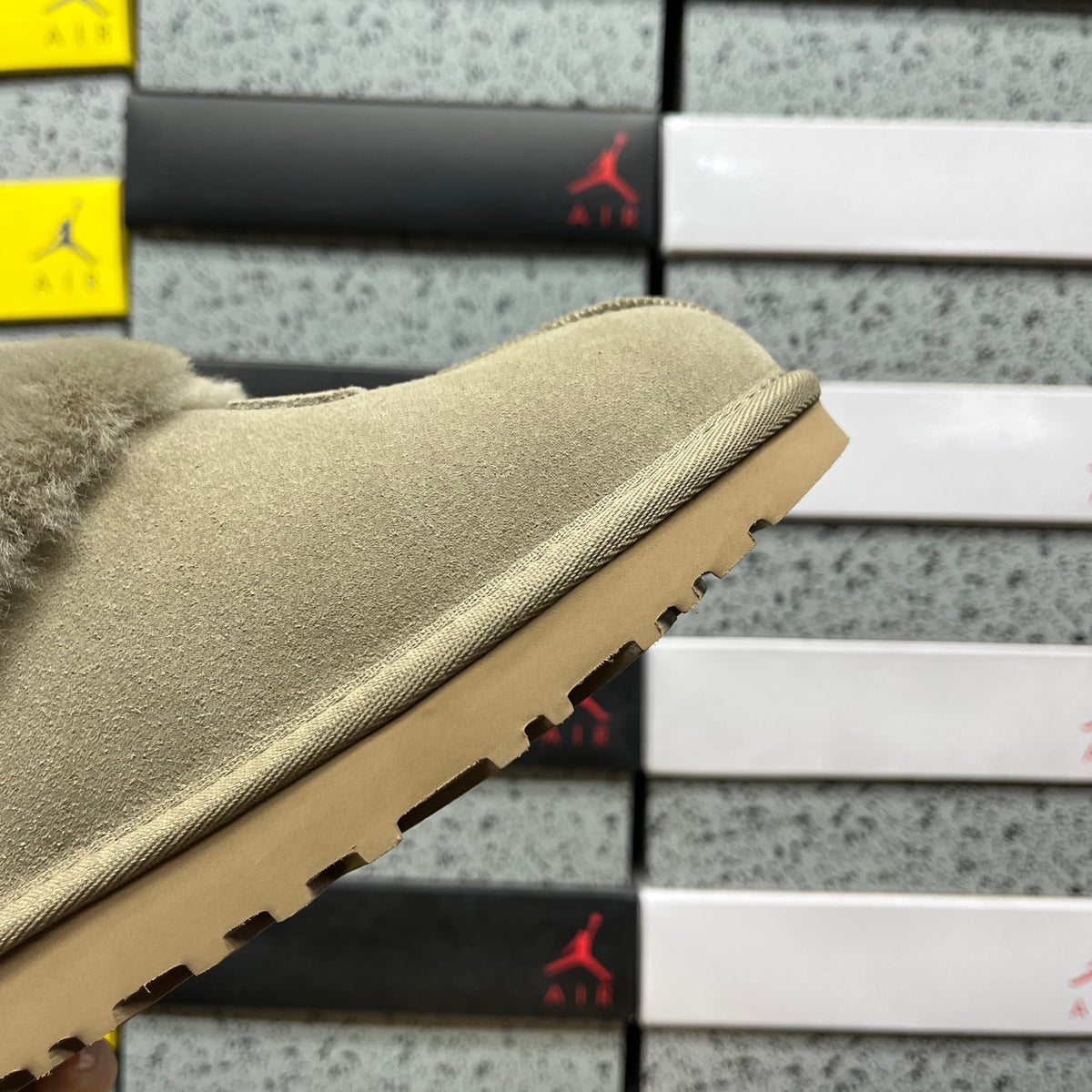 UGG Antelope Brown Slip-On Shoes with Plush Foldover Collar