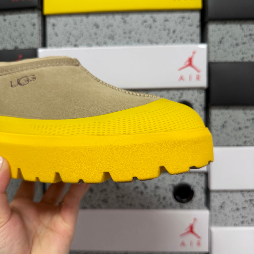UGG Beige Drawstring Slip-On Shoes with Yellow Chunky Sole