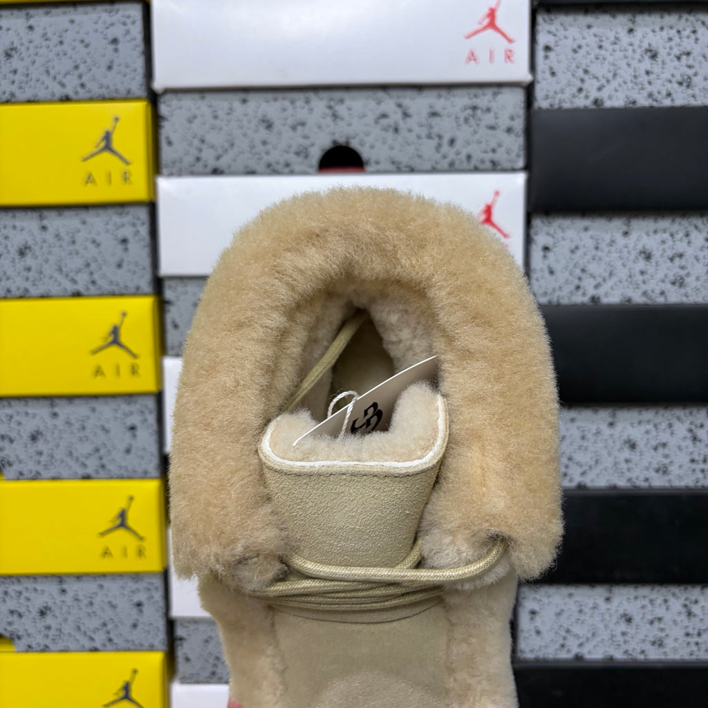 UGG Sand Platform Ankle Boots with Plush Trim