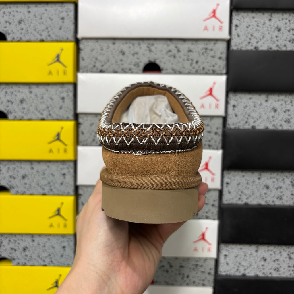 UGG Chestnut Slip-On Shoes with Contrast Woven Trim