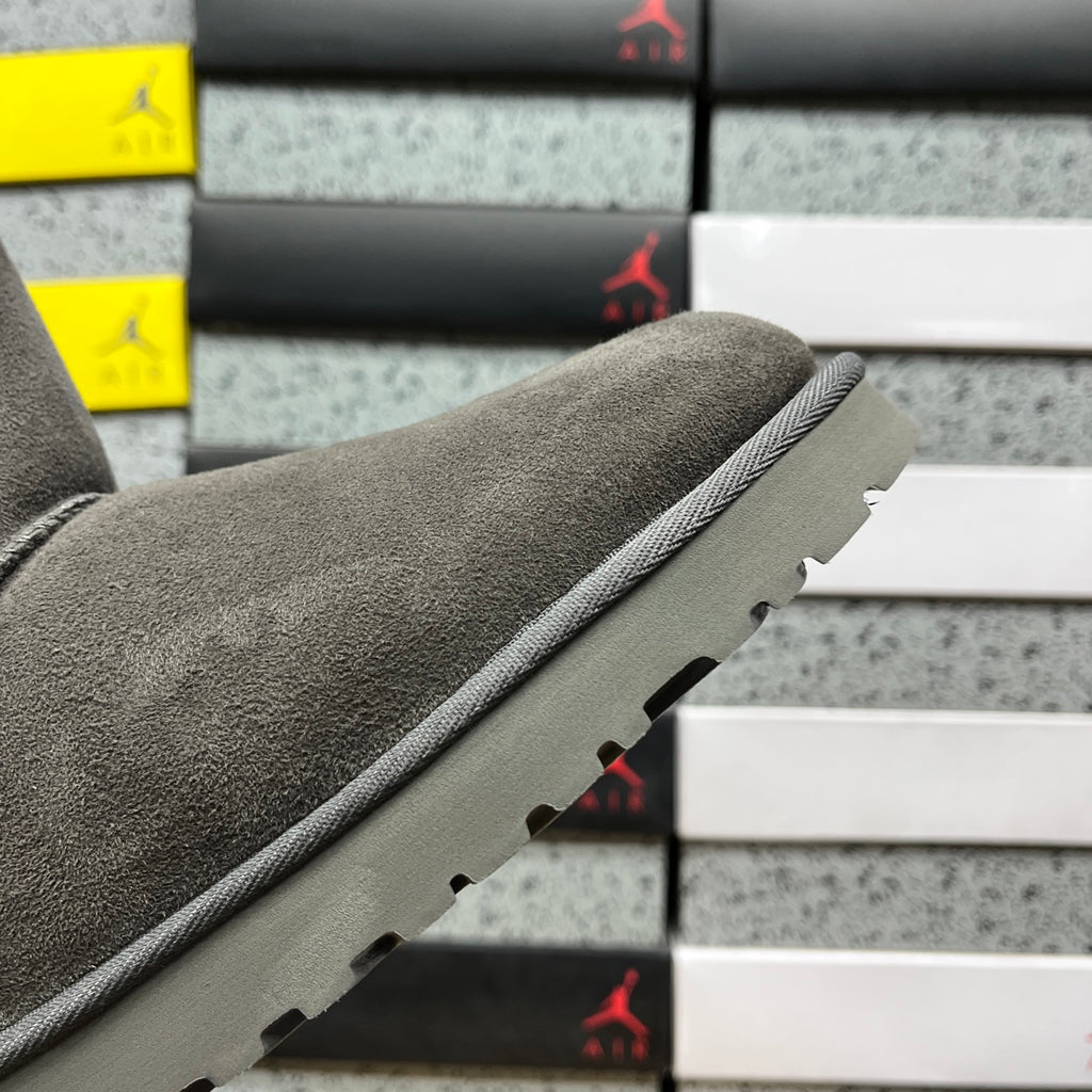 UGG Grey Button-Detail Short Boots