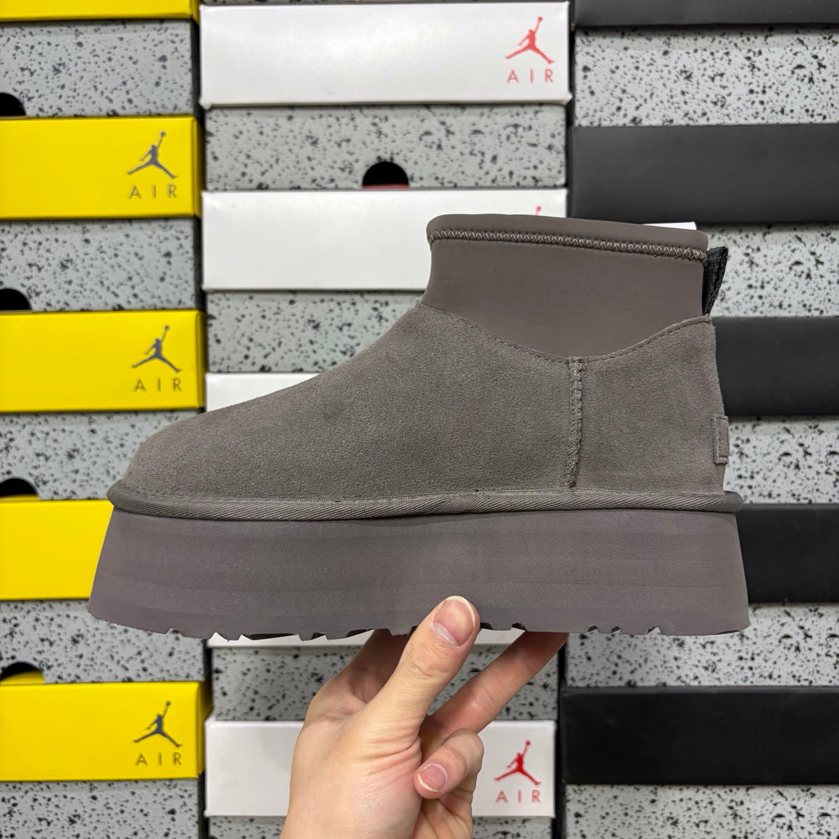 UGG Thundercloud Grey Platform Ankle Boots
