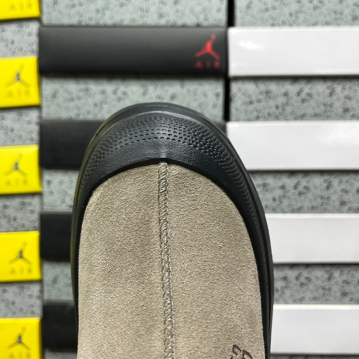 UGG Smoky Grey Drawstring Slip-On Shoes with Black Chunky Sole