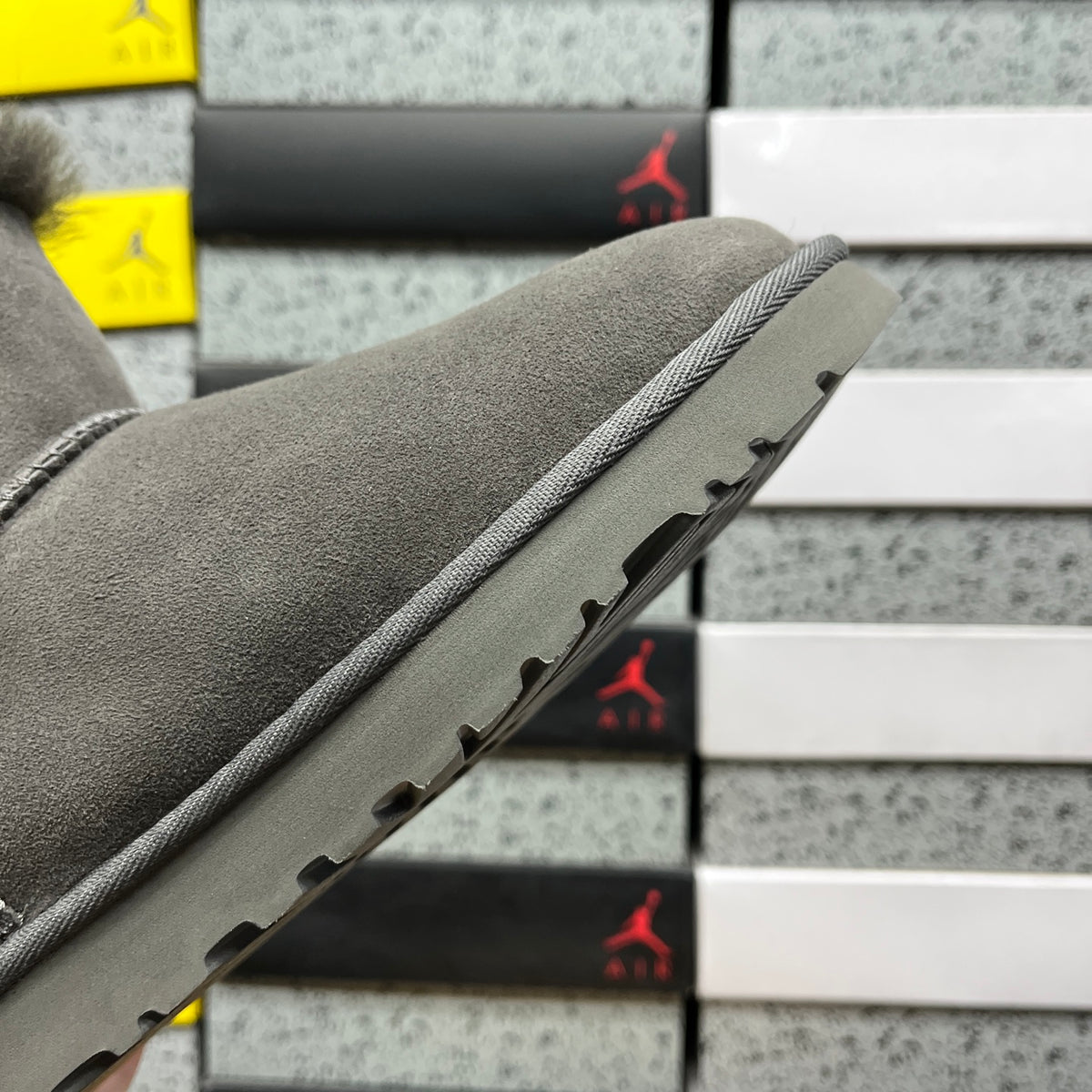 UGG Grey Mini Button Ankle Boots