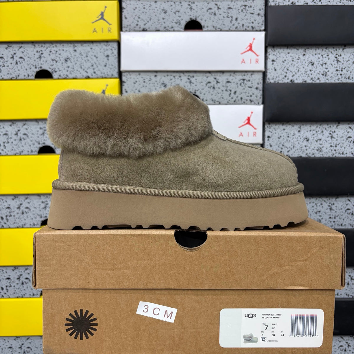 UGG Antelope Brown Slip-On Shoes with Plush Foldover Collar
