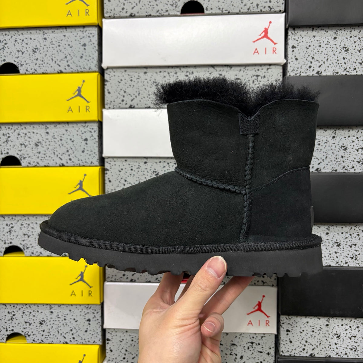 UGG Black Button-Detail Short Boots