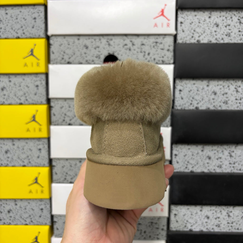 UGG Antelope Brown Slip-On Shoes with Plush Foldover Collar