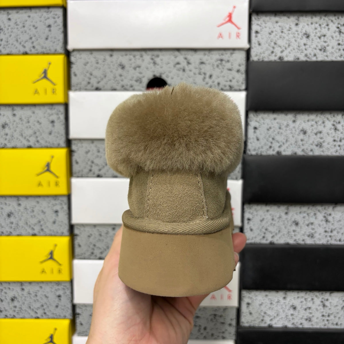 UGG Antelope Brown Slip-On Shoes with Plush Foldover Collar