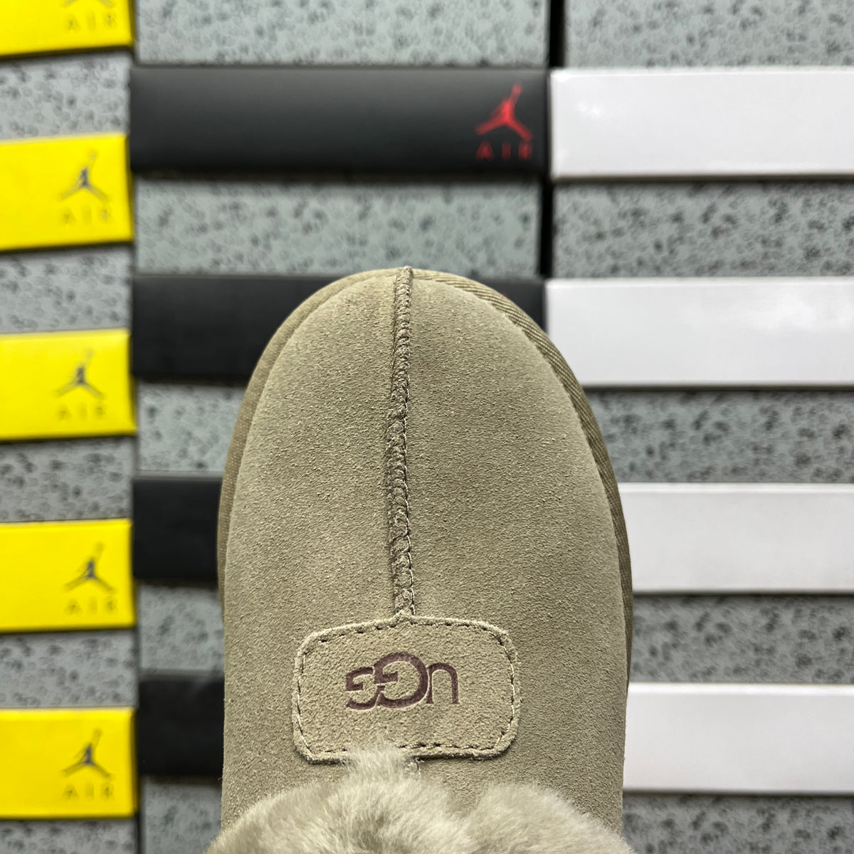 UGG Antelope Brown Slip-On Shoes with Plush Foldover Collar