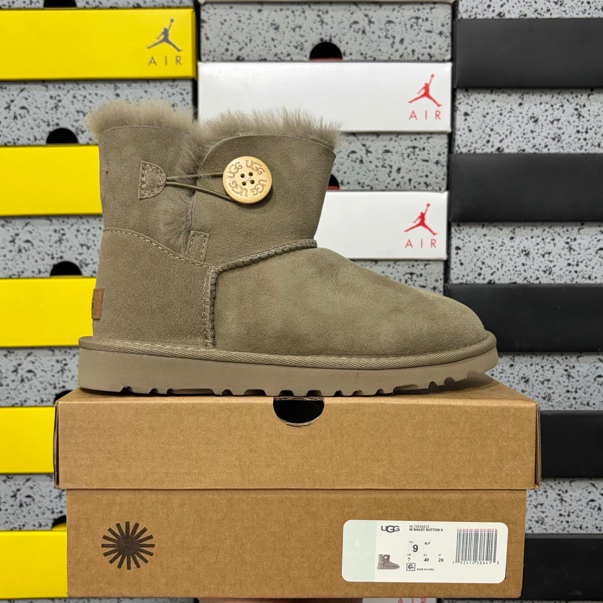 UGG Antelope Brown Button-Detail Short Boots