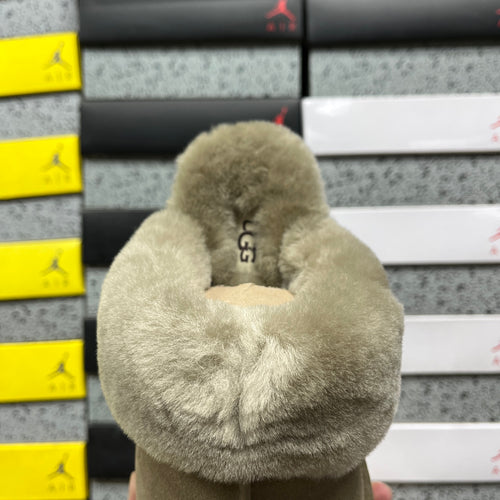 UGG Antelope Brown Platform Slippers with Plush Collar