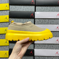 UGG Beige Drawstring Slip-On Shoes with Yellow Chunky Sole