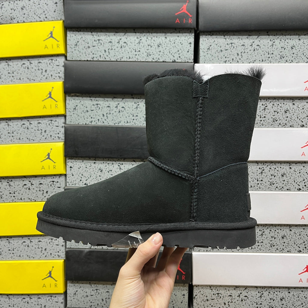 UGG Black Button-Detail Short Boots