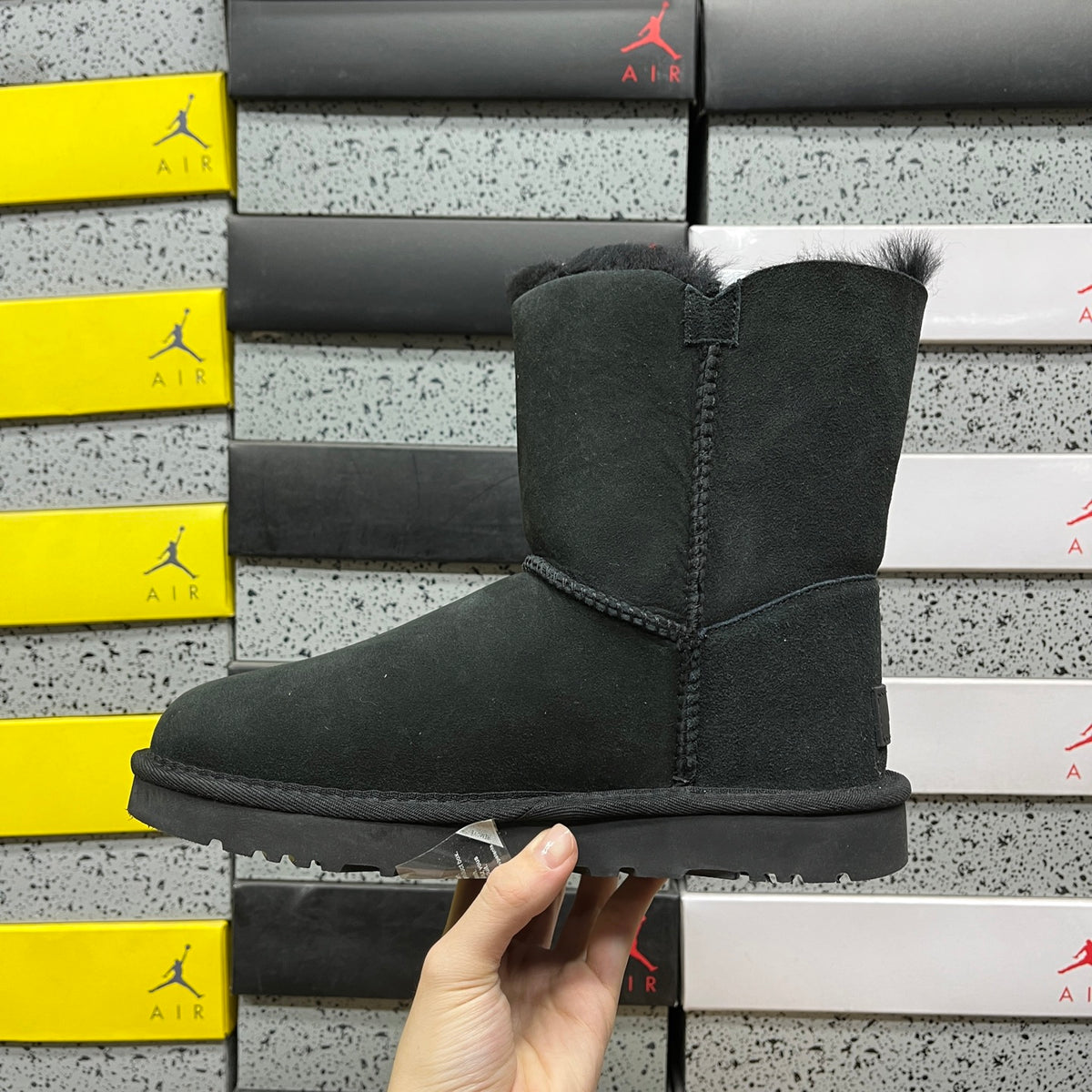 UGG Black Button-Detail Short Boots