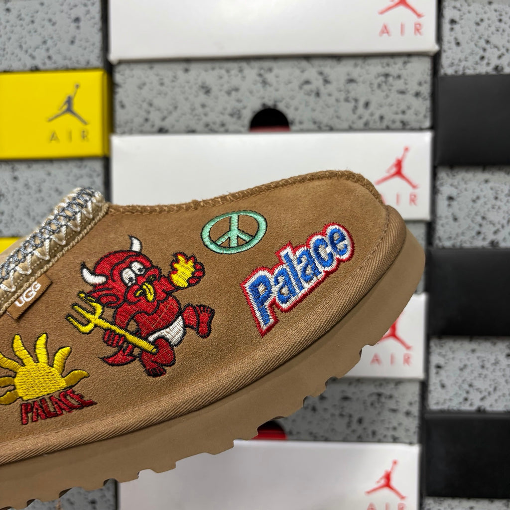 UGG Chestnut Slip-On Shoes with Colorful Cartoon Embroidery