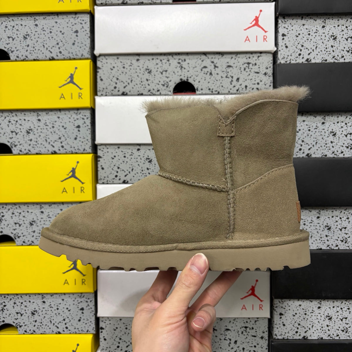 UGG Antelope Brown Button-Detail Short Boots