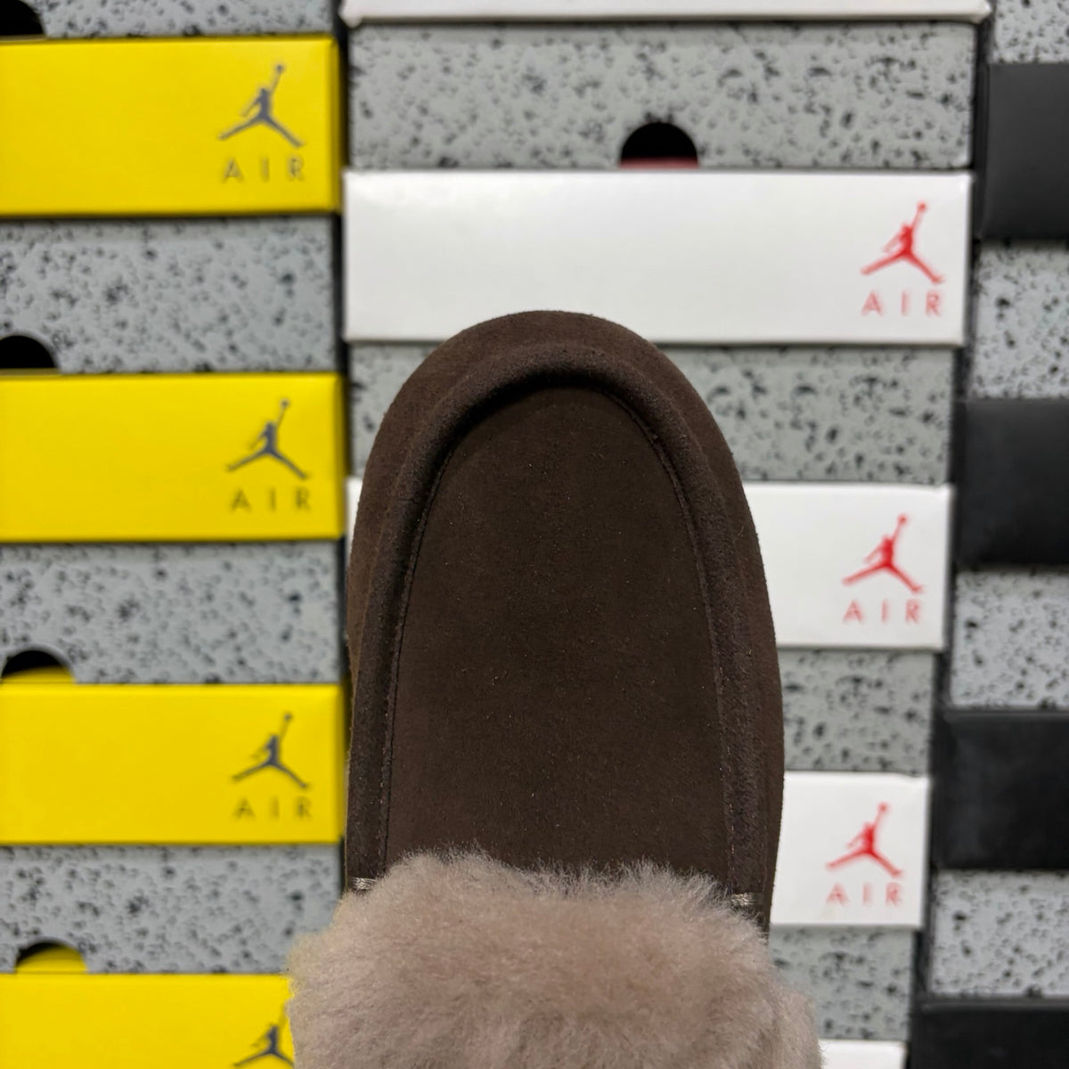 UGG Cocoa Brown Moccasin Slippers with Plush Collar