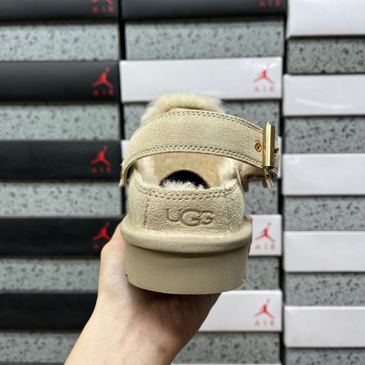 UGG Mustard Seed Buckle-Strap Clogs with Plush Lining