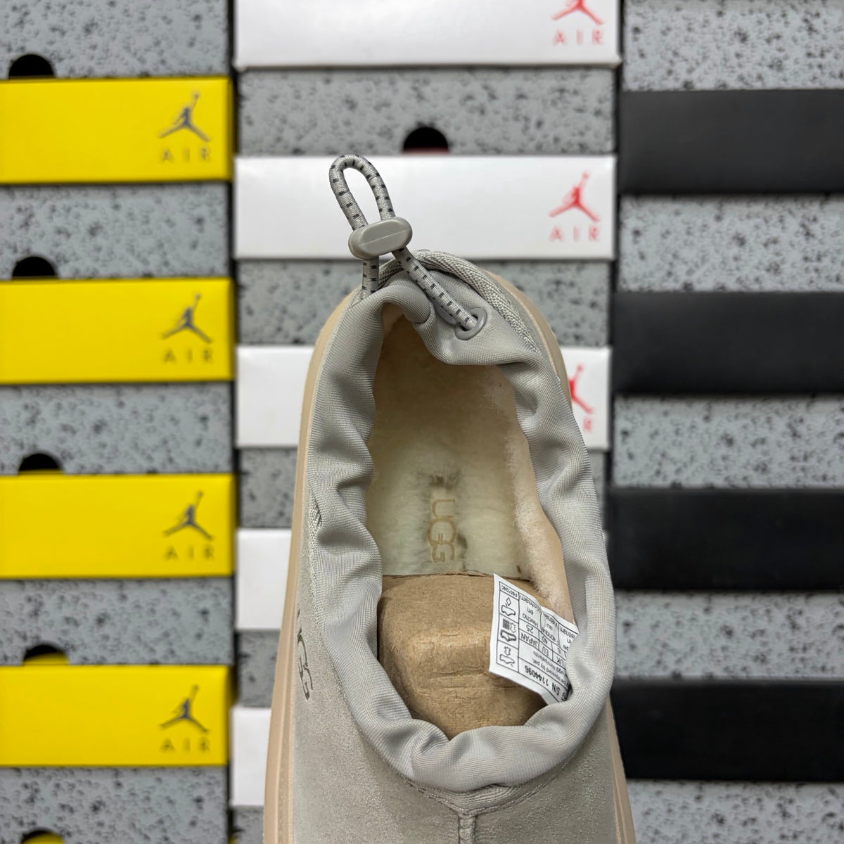 UGG Chestnut Drawstring Slip-On Shoes with White Chunky Sole