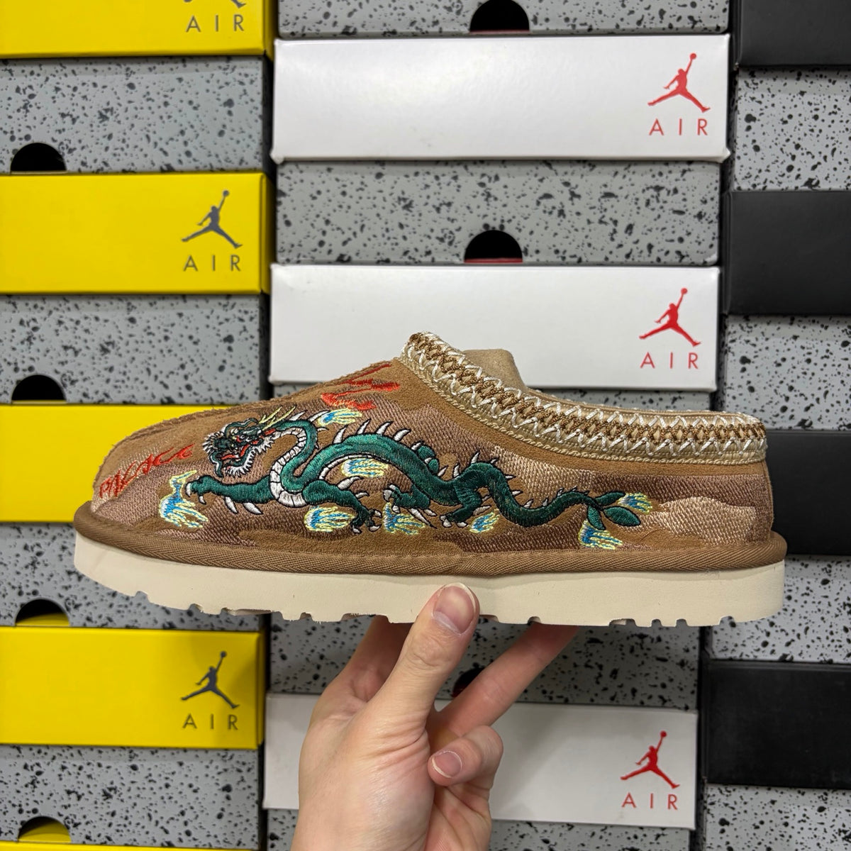 UGG Chestnut Slip-On Shoes with Dragon & Tiger Embroidery