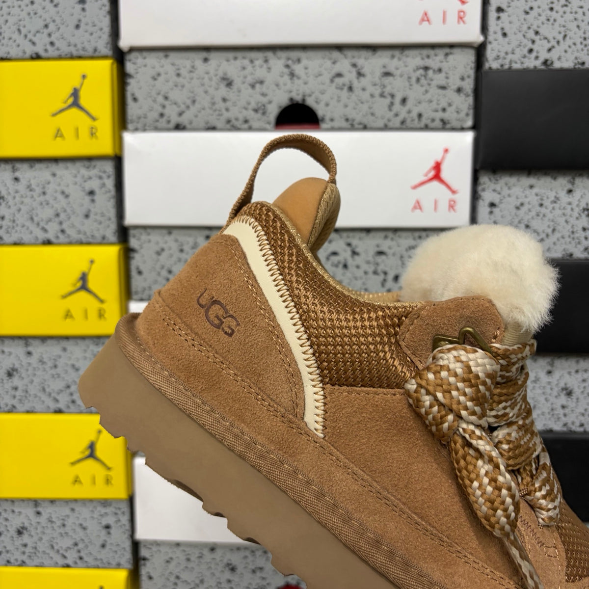 UGG Chestnut Lowmel Lace-Up Shoes with Chunky Sole