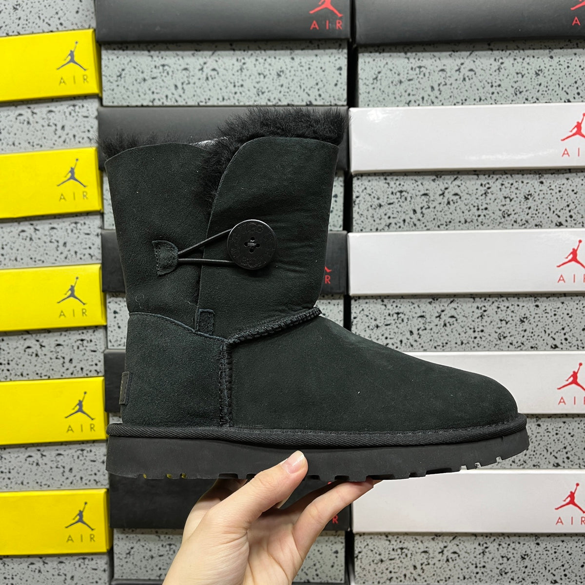 UGG Black Button-Detail Short Boots