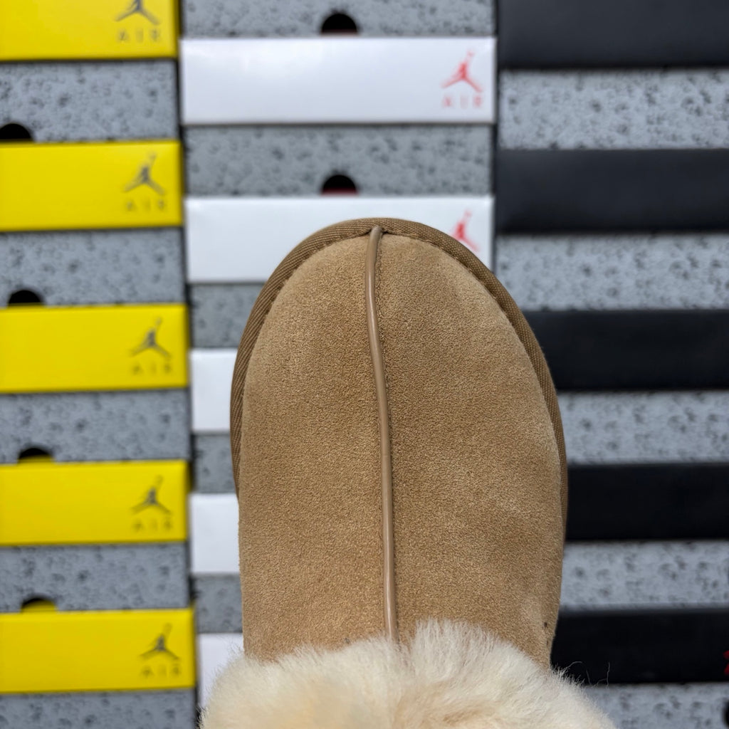 UGG Chestnut Platform Slippers with Plush Collar